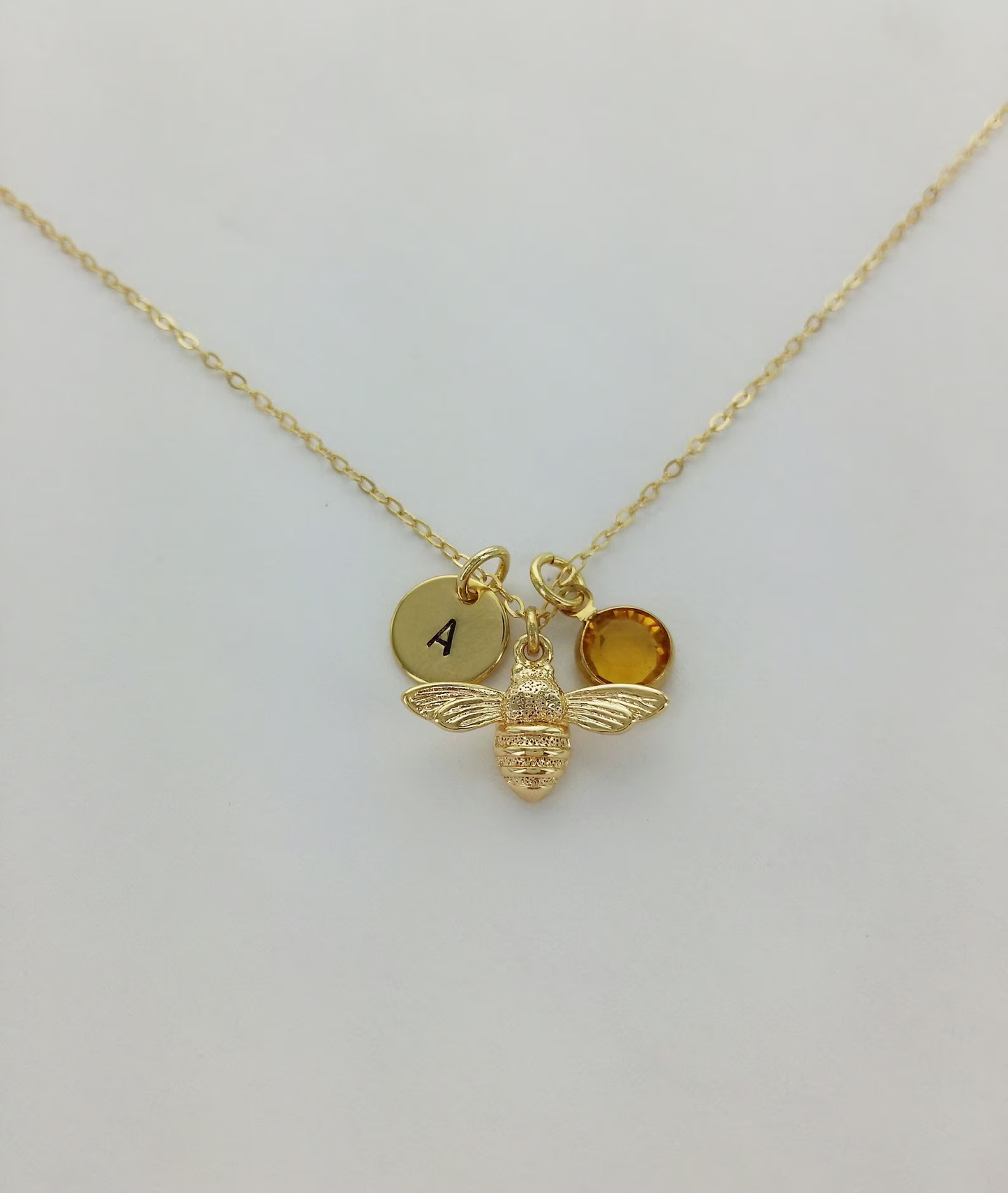Bee Personalized Charm Necklace