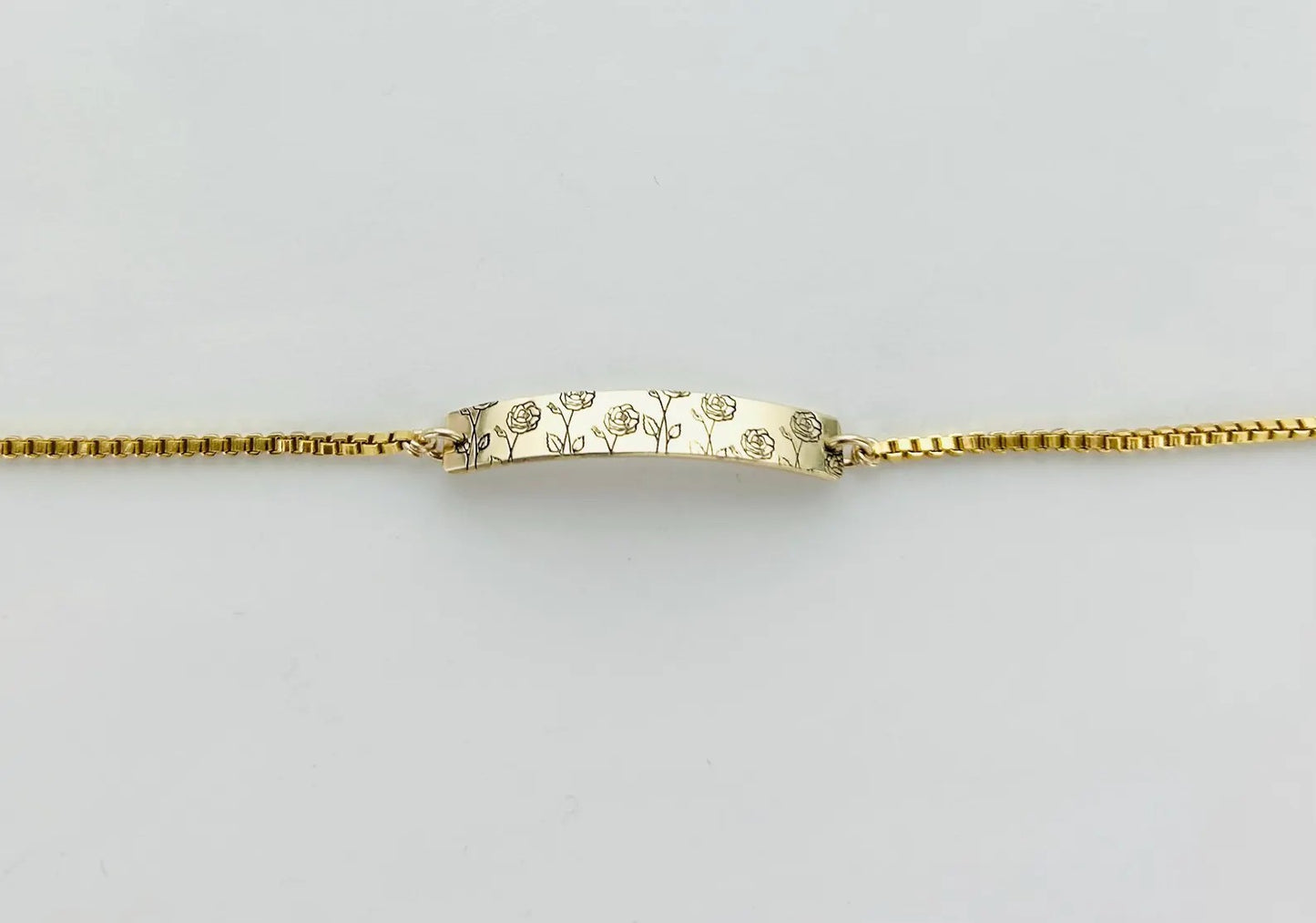 Birth Flower Bar Bracelet