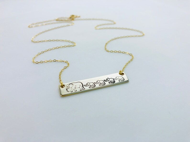 Personalized Elephant Family Necklace