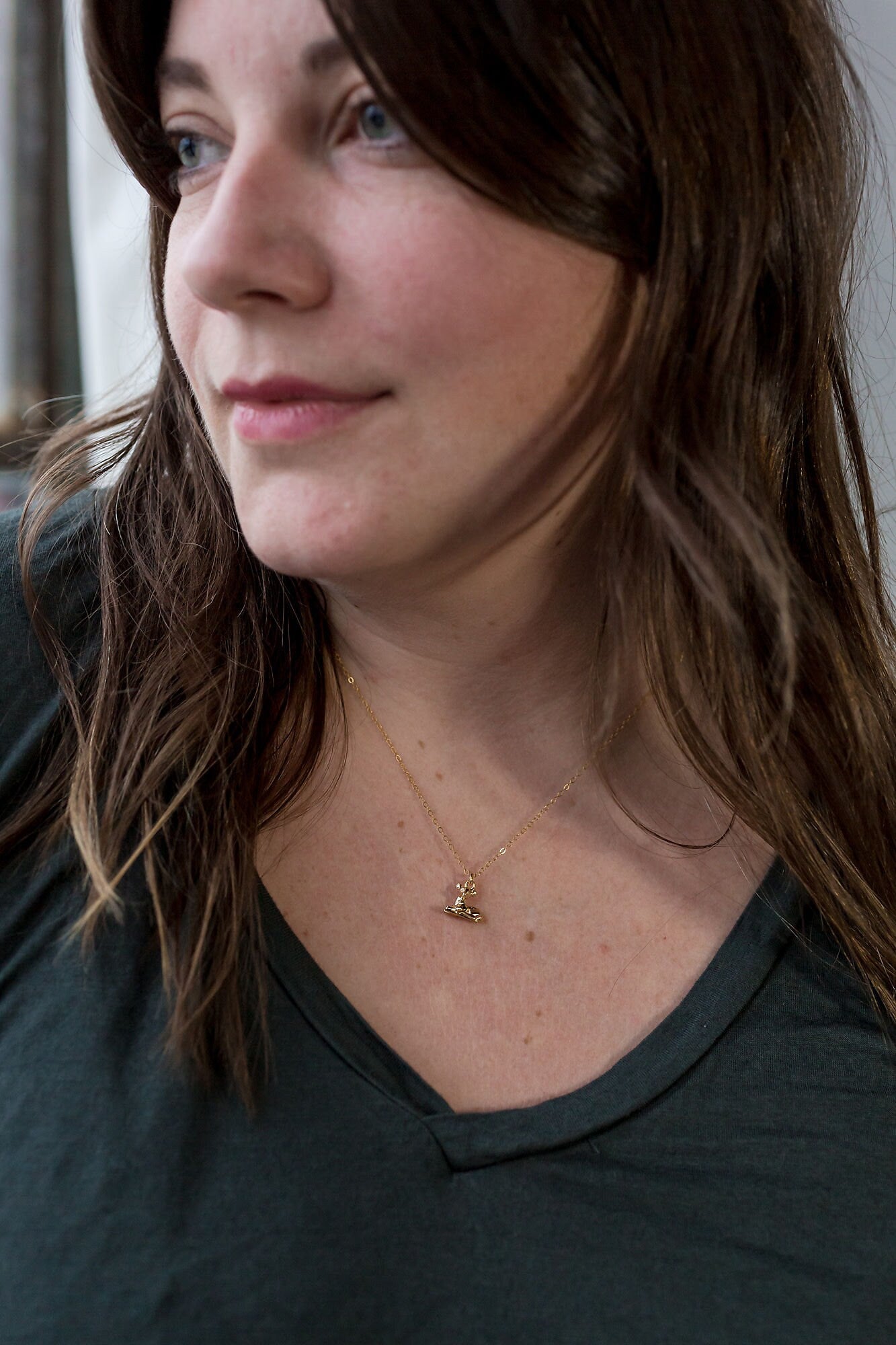 Tiny Deer Necklace