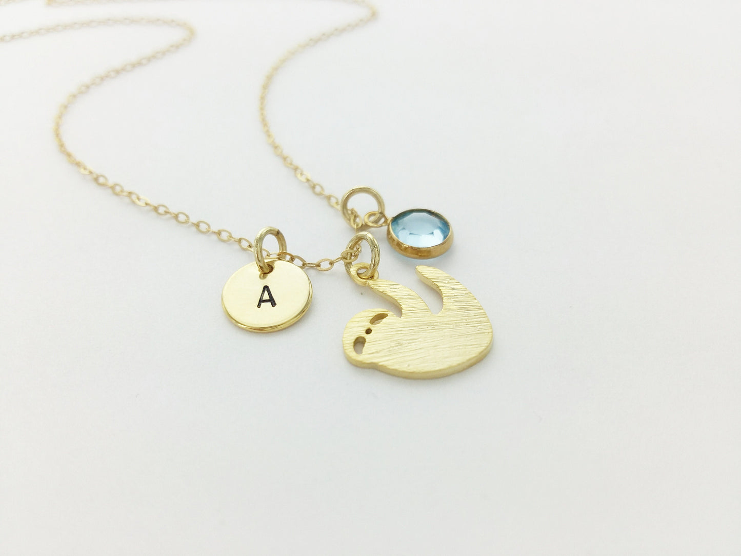 Sloth Personalized Charm Necklace
