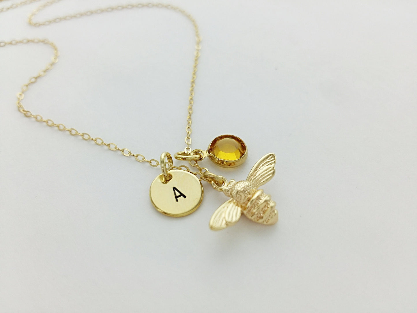 Bee Personalized Charm Necklace