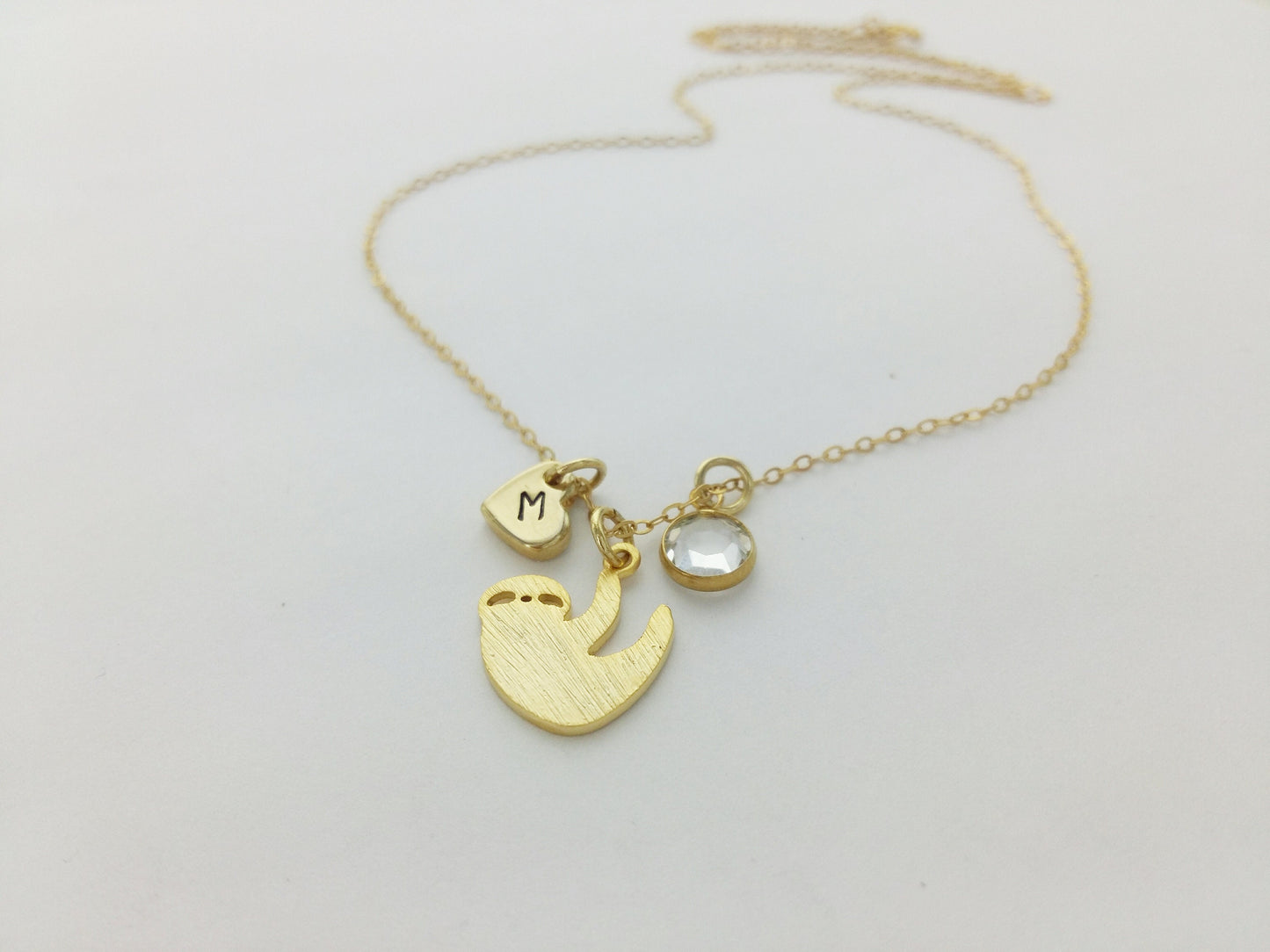 Sloth Personalized Charm Necklace