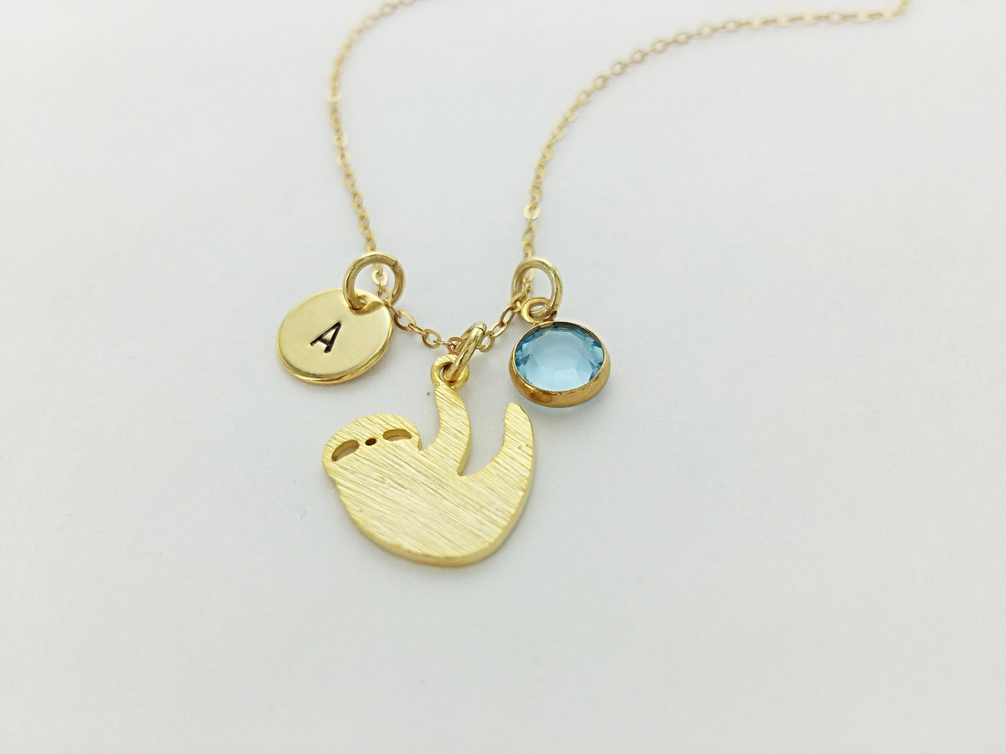 Sloth Personalized Charm Necklace