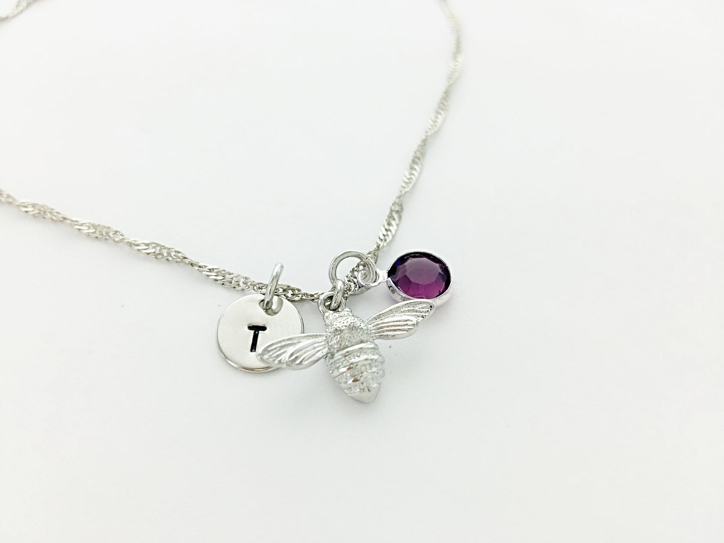 Bee Personalized Charm Necklace