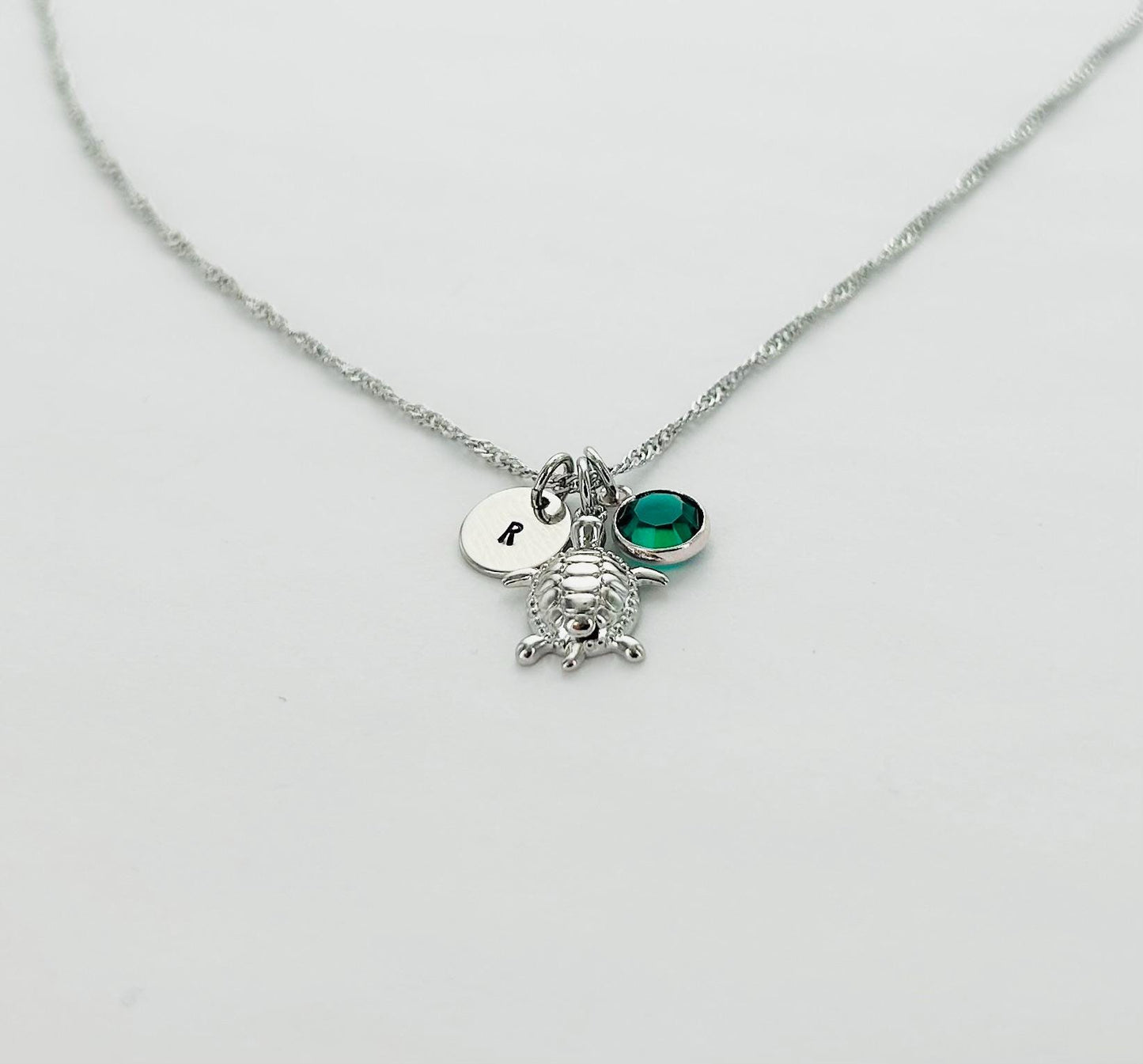 Sea Turtle Personalized Charm Necklace