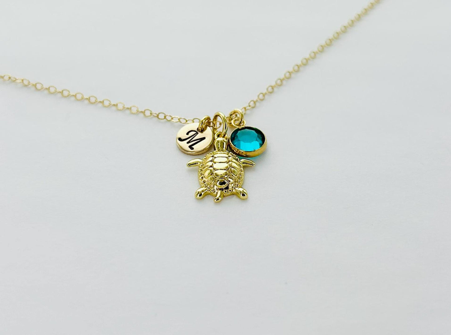 Sea Turtle Personalized Charm Necklace