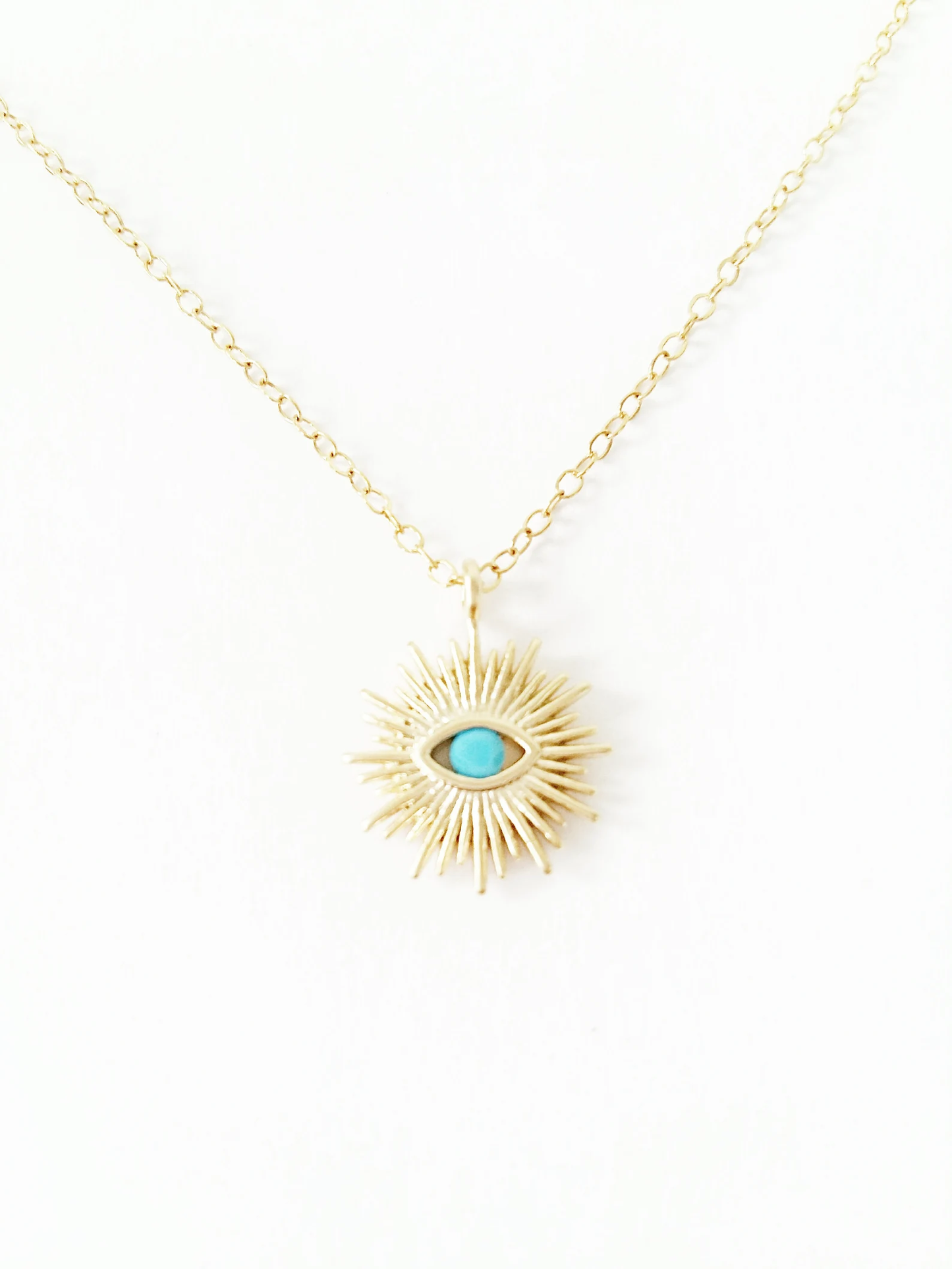Turquoise Evil Eye Sun Necklace