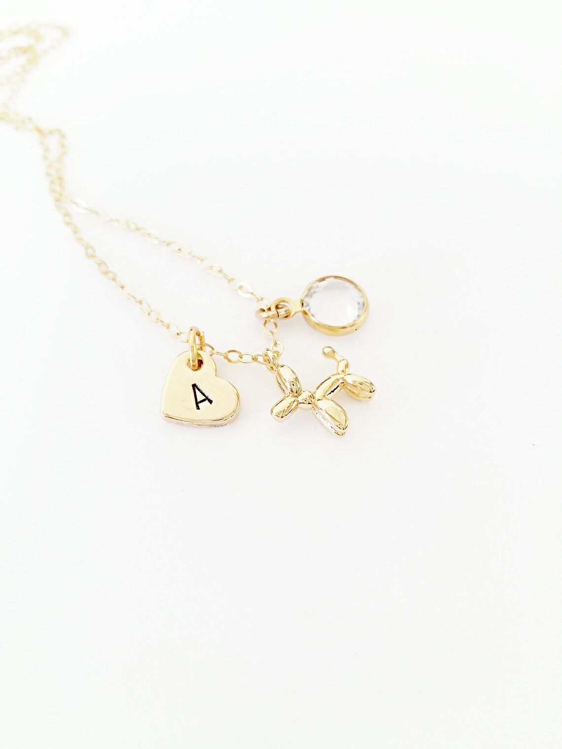 Balloon Dog Personalized Charm Necklace