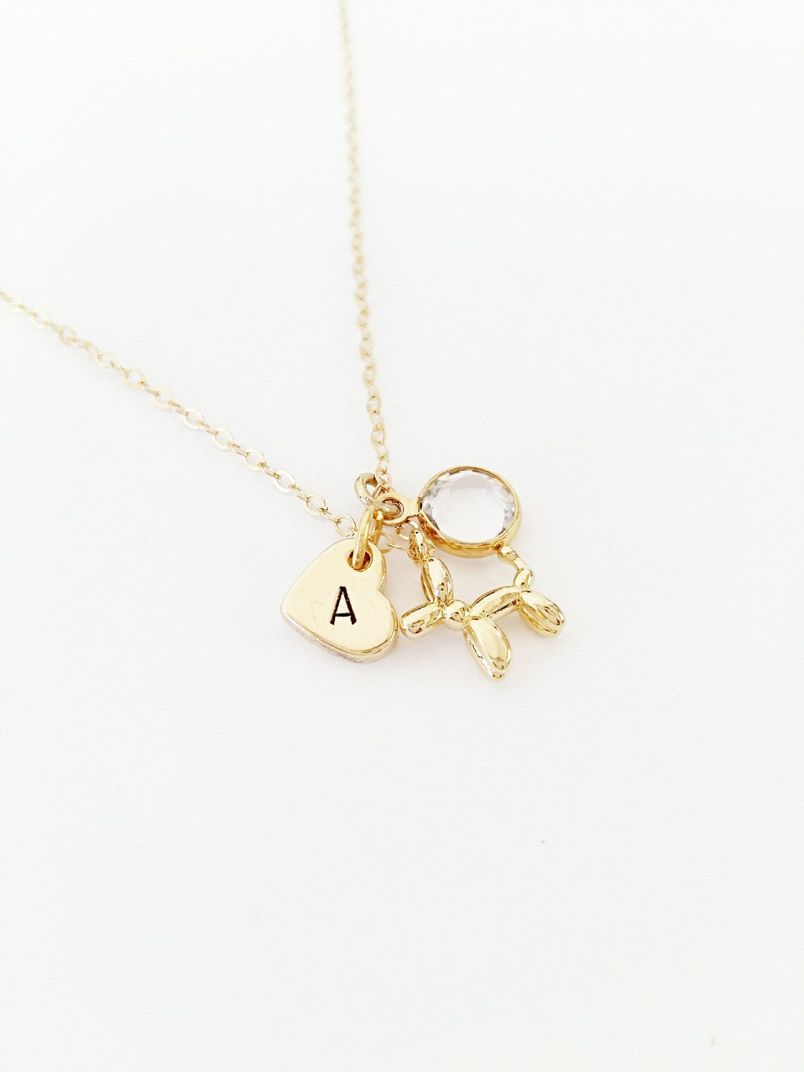 Balloon Dog Personalized Charm Necklace