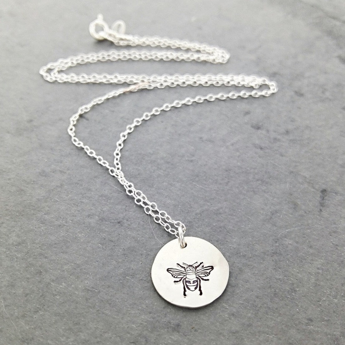 Dainty Queen Bee Disk Necklace
