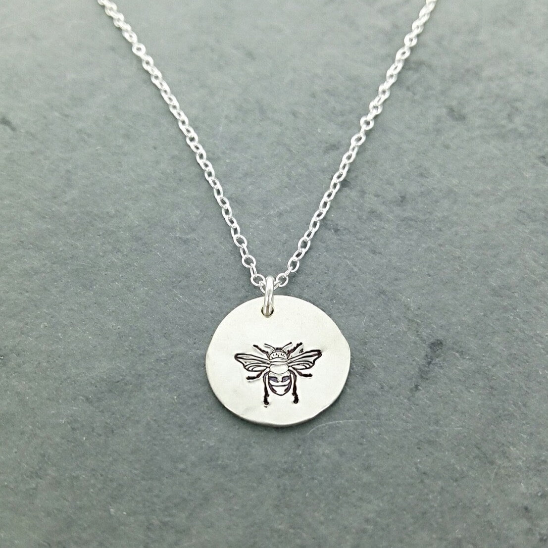 Dainty Queen Bee Disk Necklace