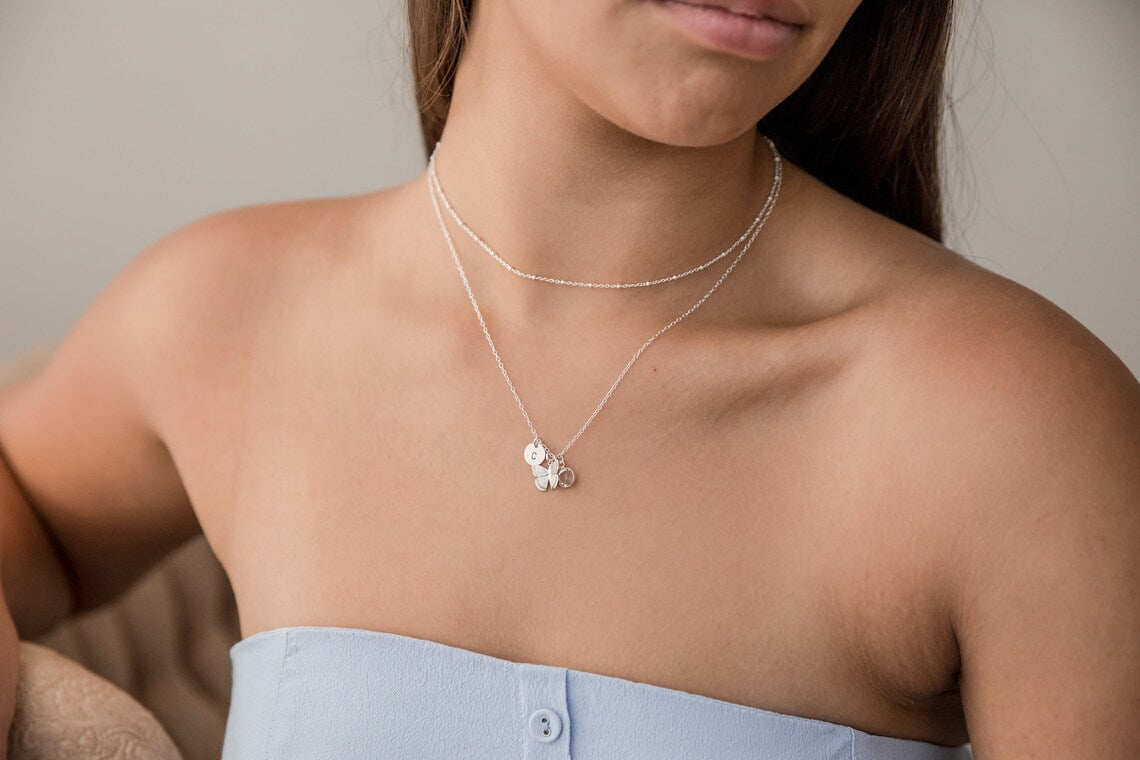 Butterfly Personalized Charm Necklace