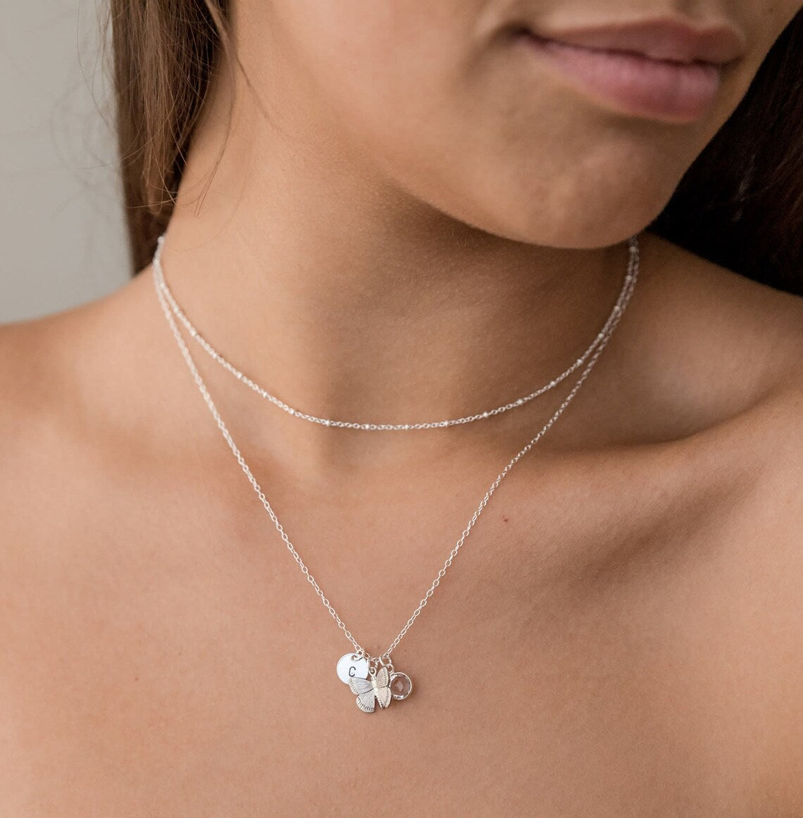 Butterfly Personalized Charm Necklace