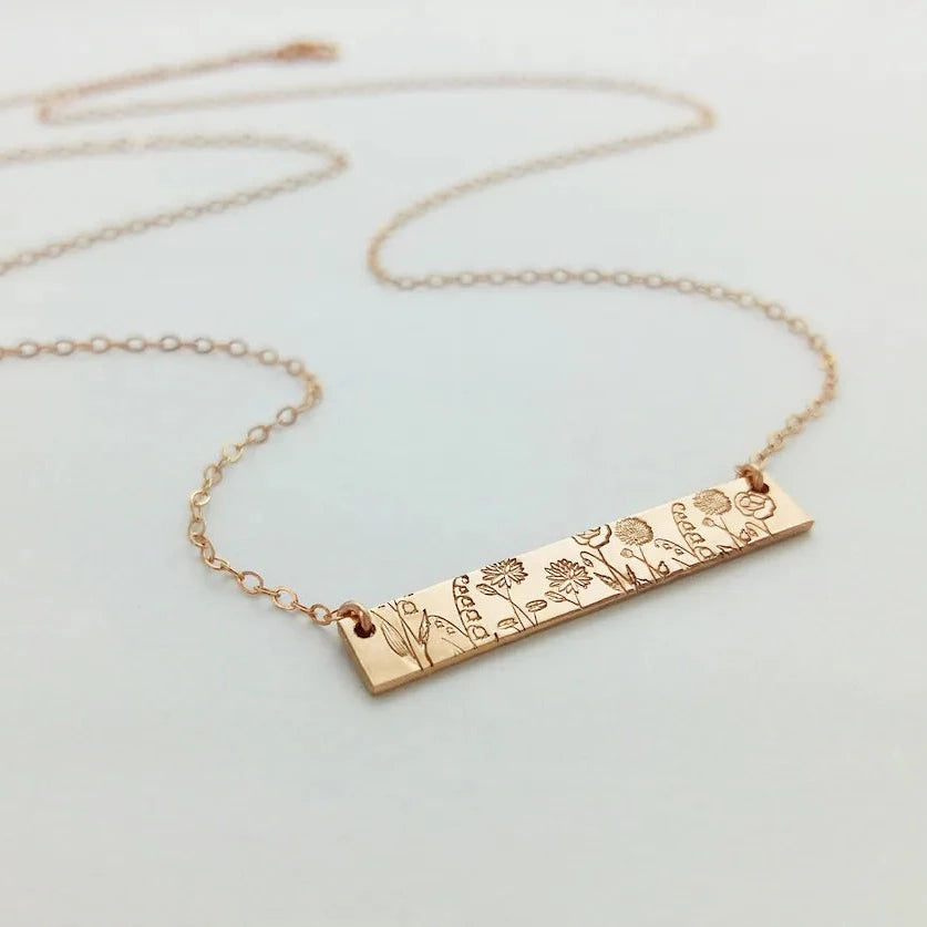 Family Garden Bar Necklace