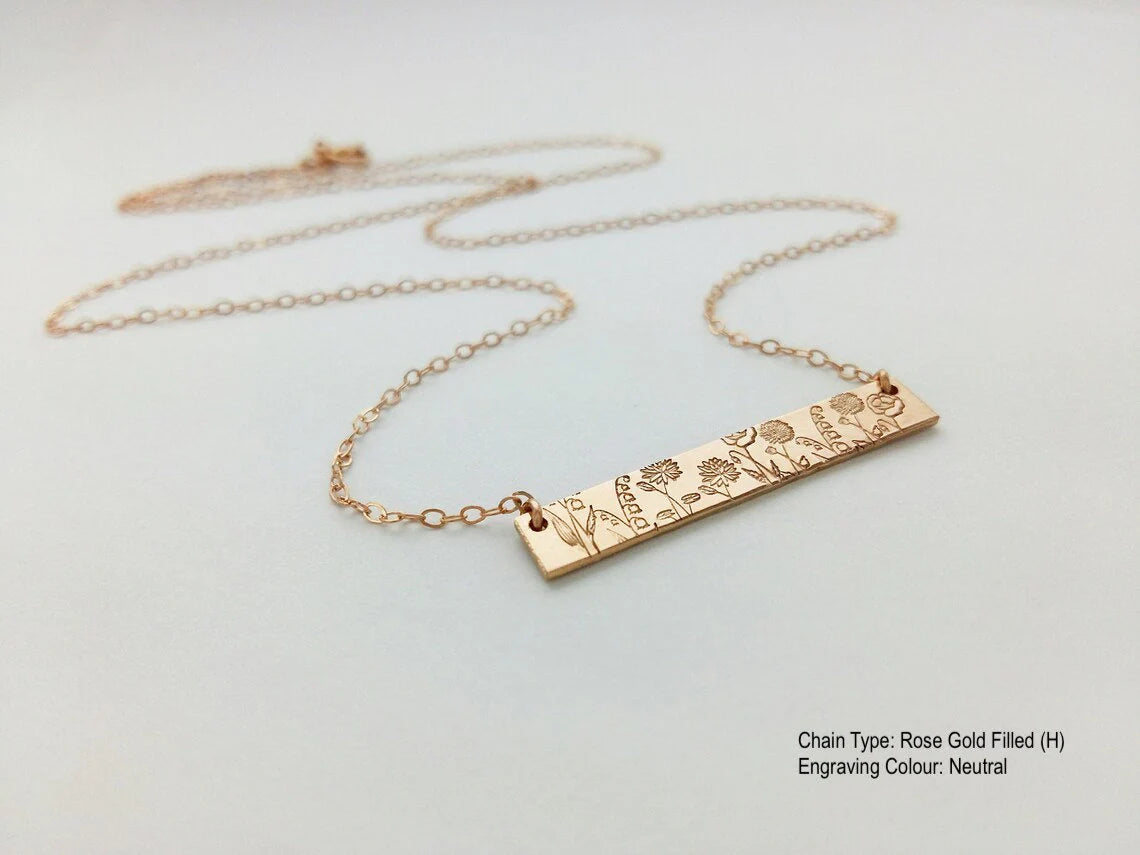 Family Garden Bar Necklace
