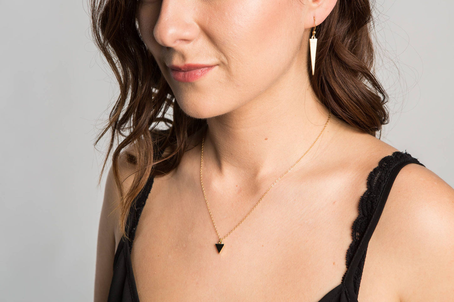 Tiny Epoxy Triangle Necklace