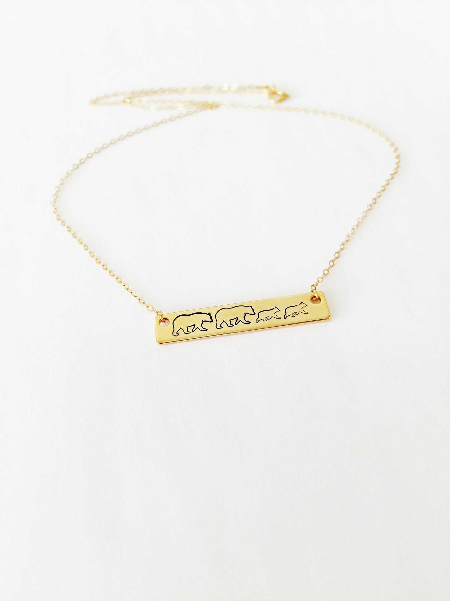 Personalized Bear Family Necklace