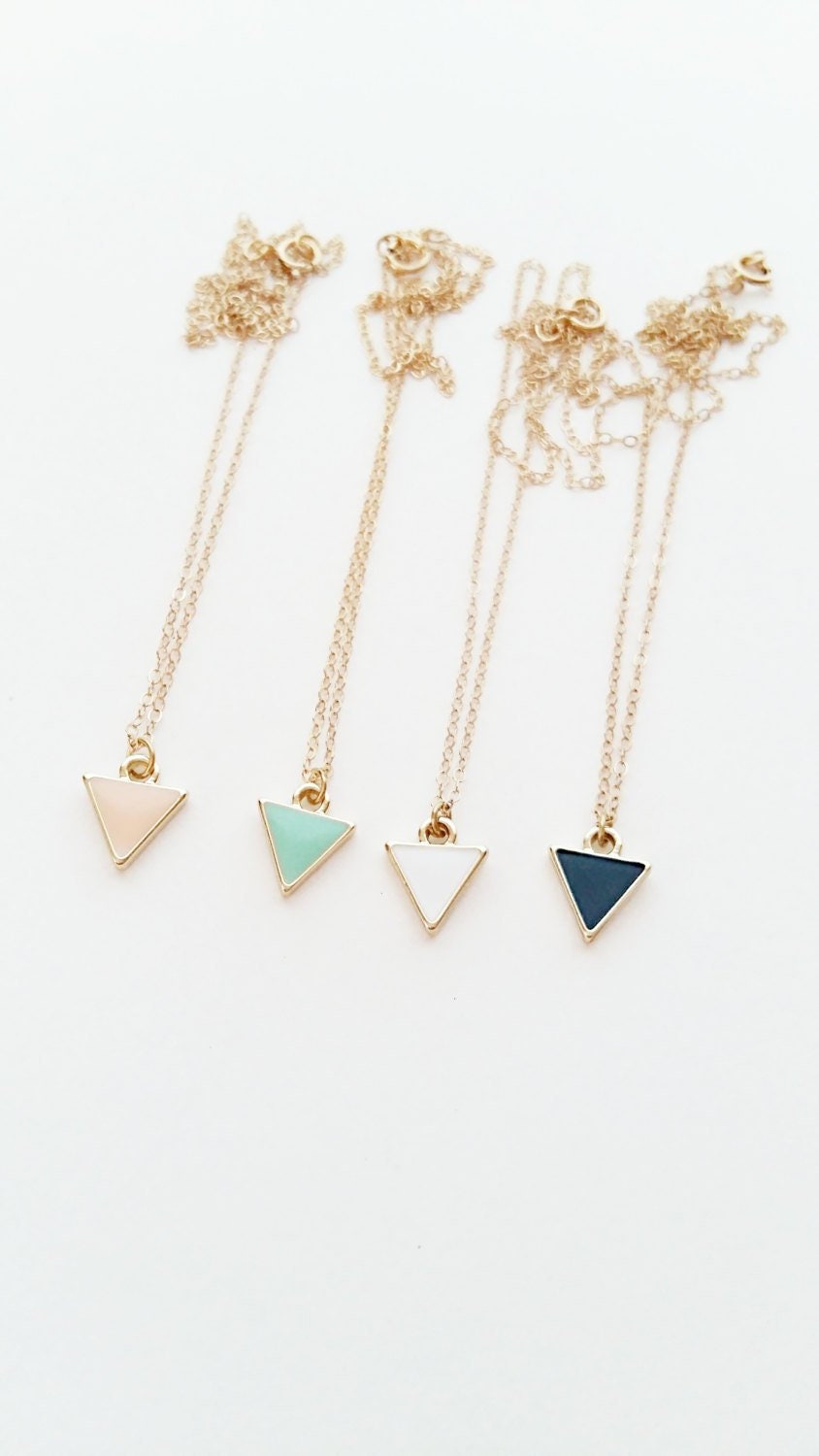 Tiny Epoxy Triangle Necklace
