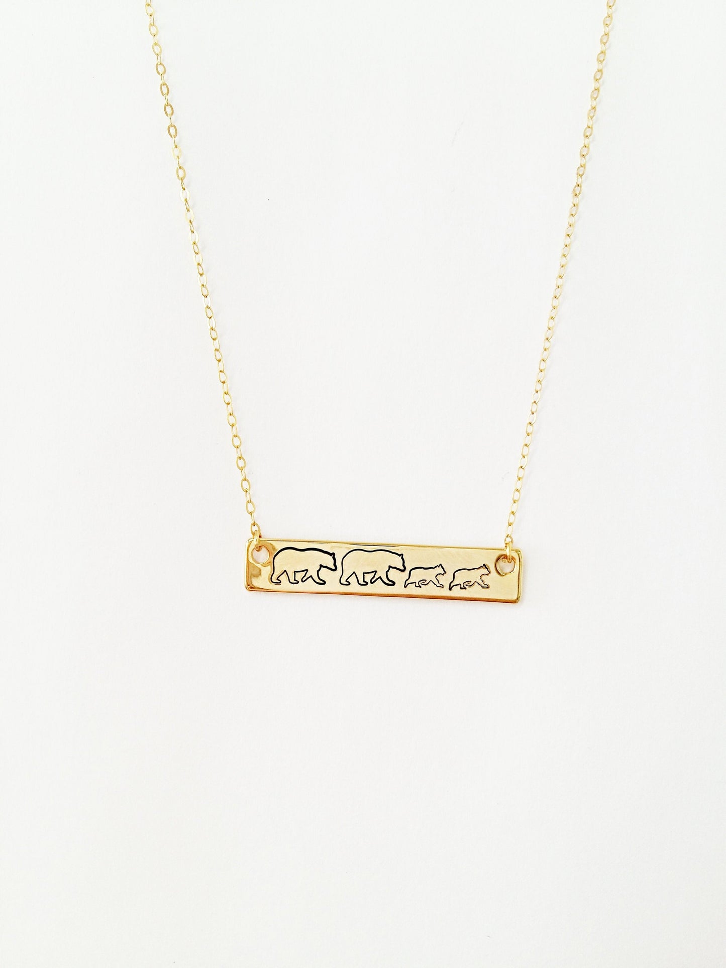 Personalized Bear Family Necklace