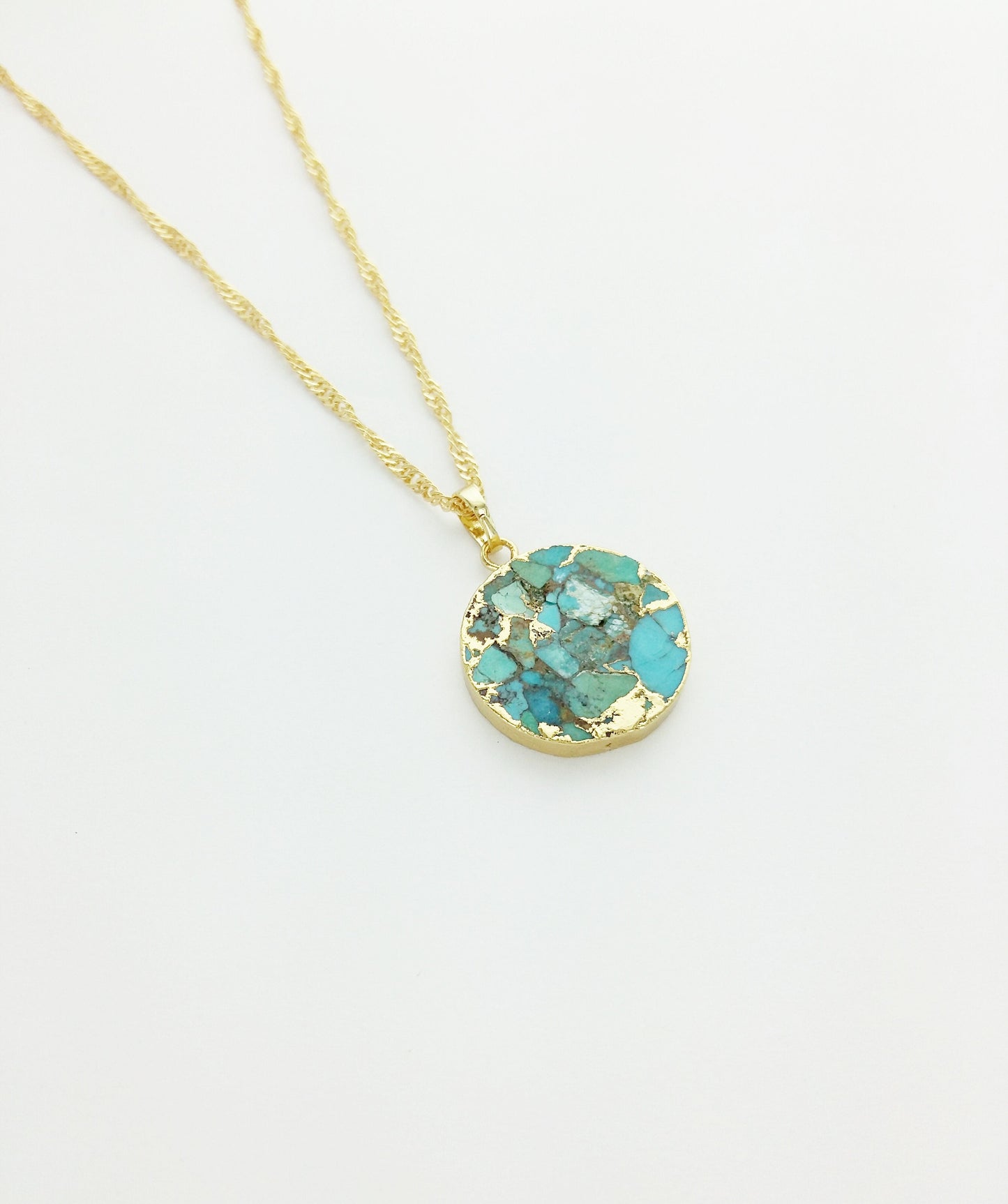 Turquoise Disk Necklace