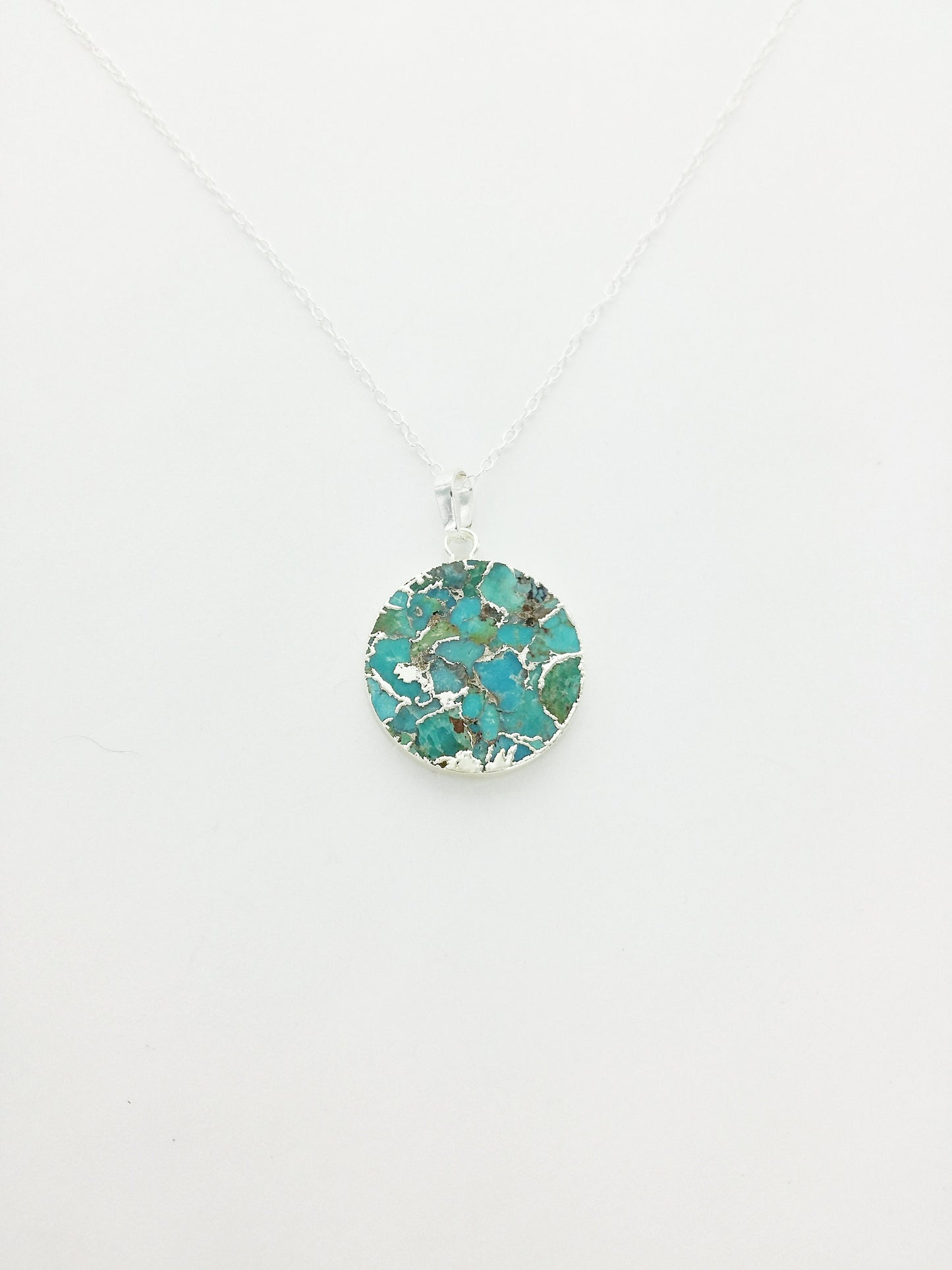 Turquoise Disk Necklace