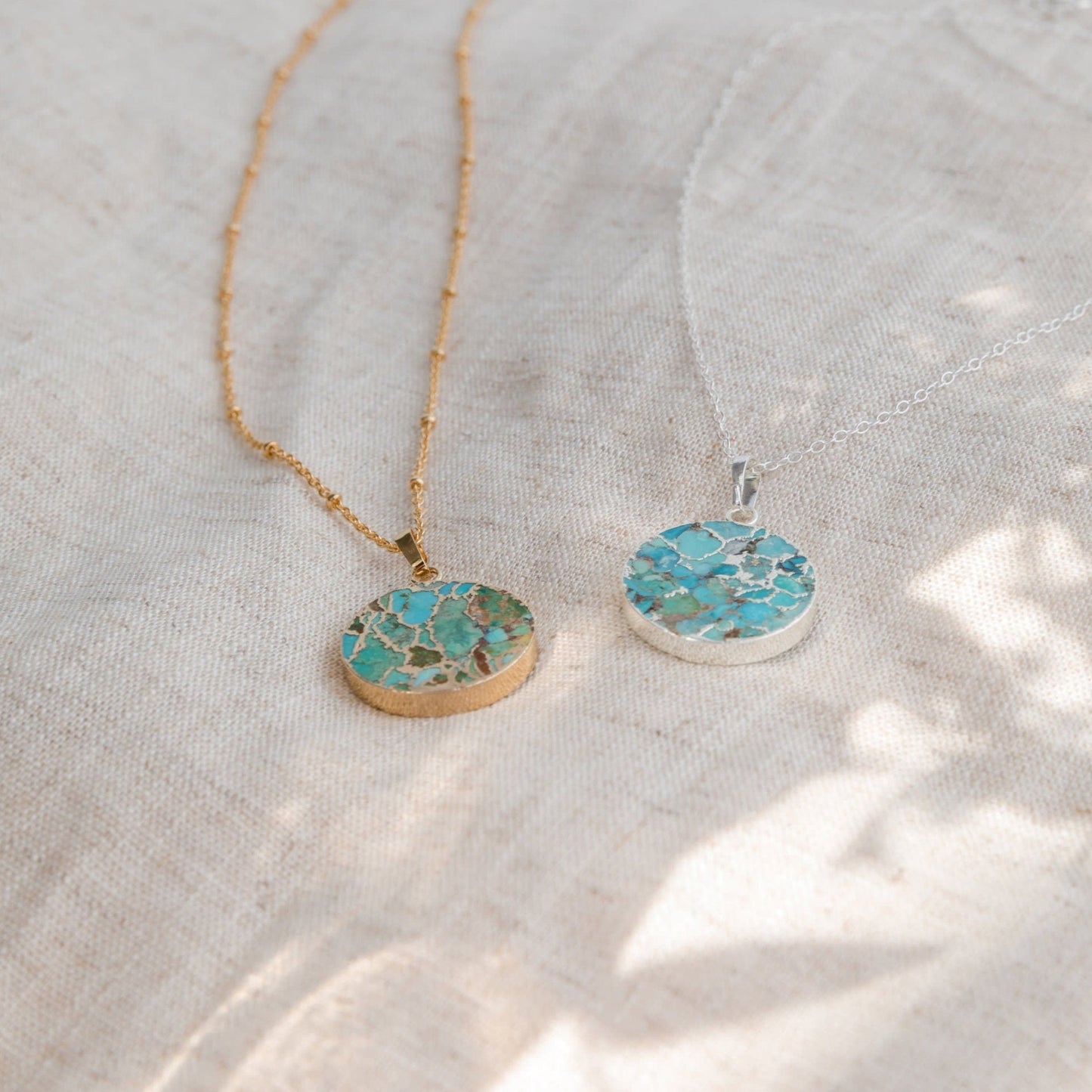 Turquoise Disk Necklace