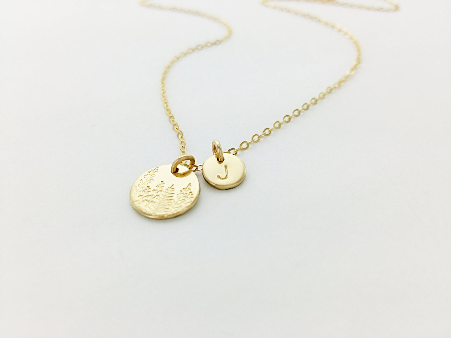 Personalized Initial and Forest Necklace