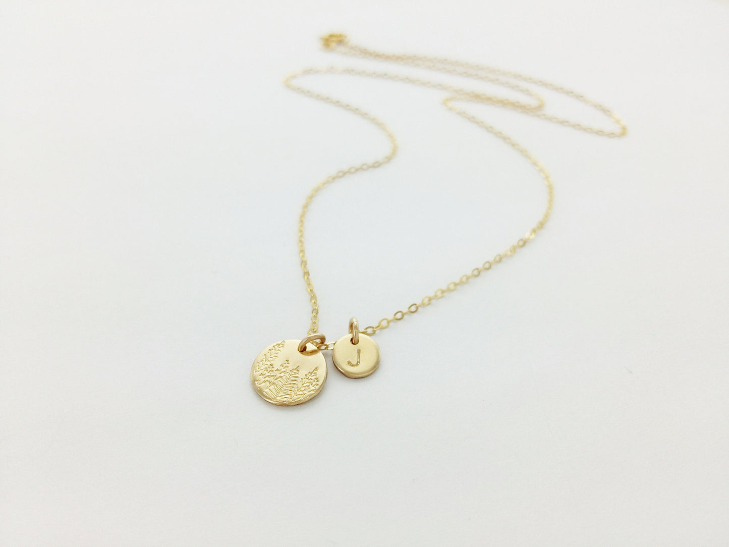 Personalized Initial and Forest Necklace