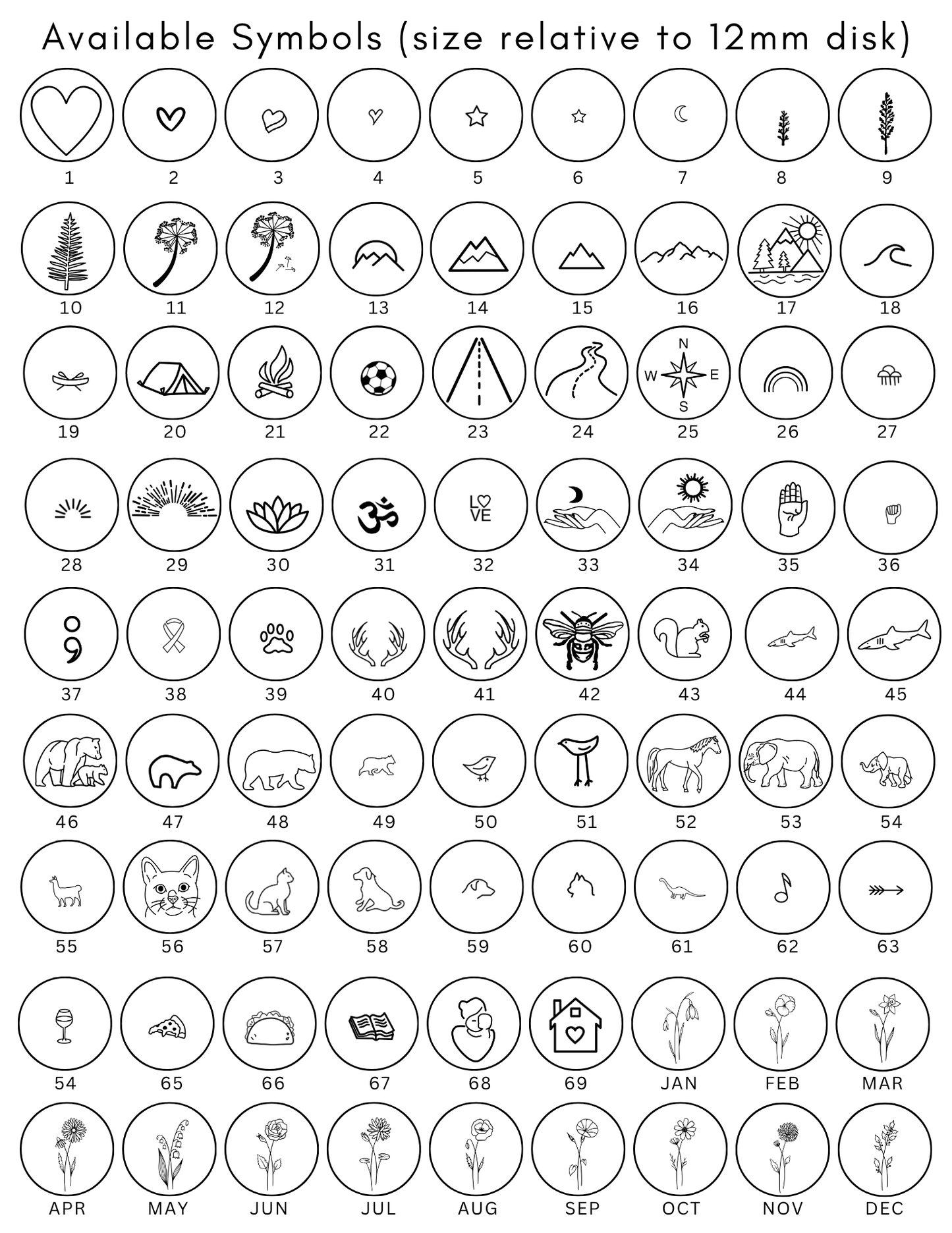 Add an Engraved Disk: 12mm, 9mm or 6mm