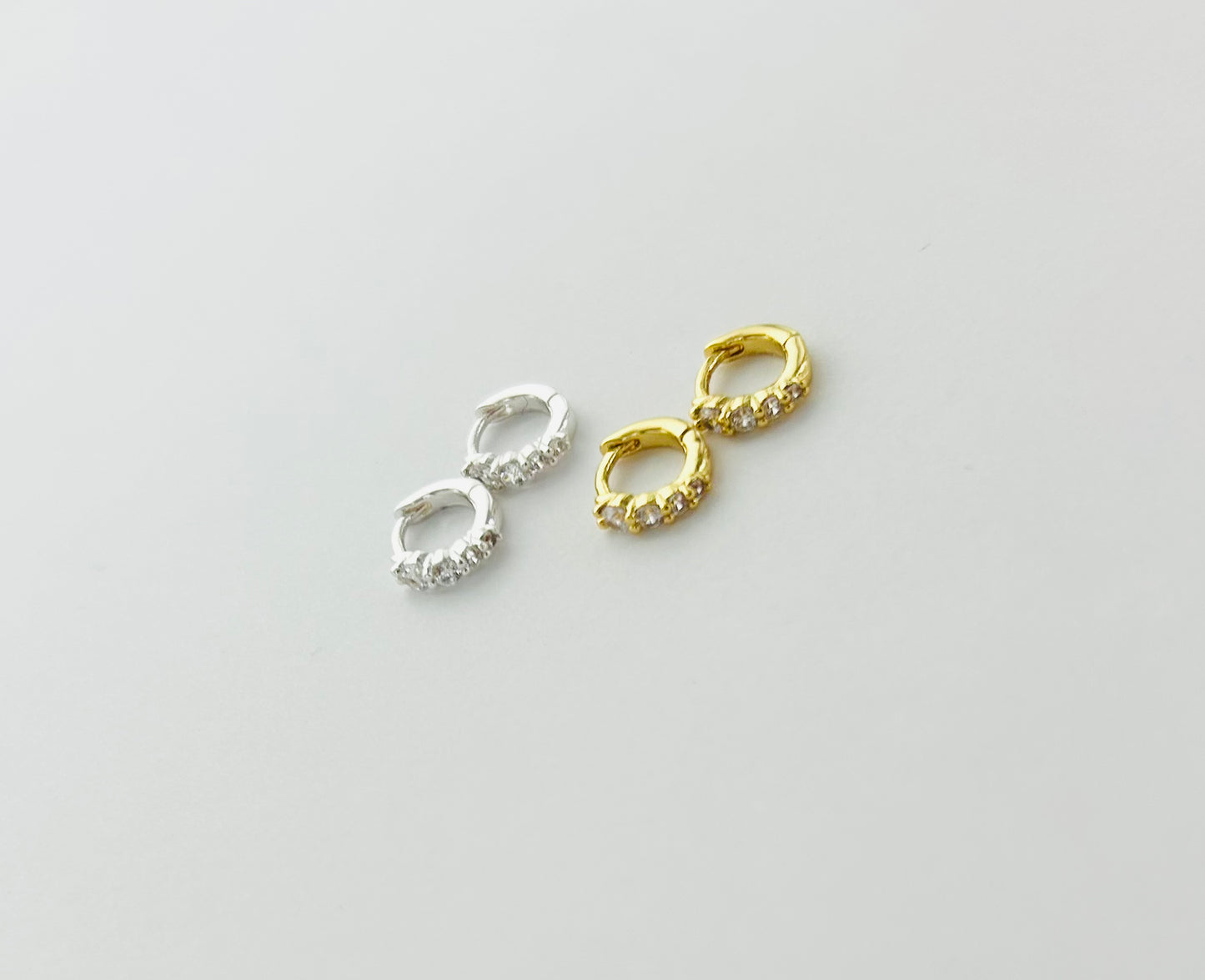 Teeny Cubic Zirconia Hoops