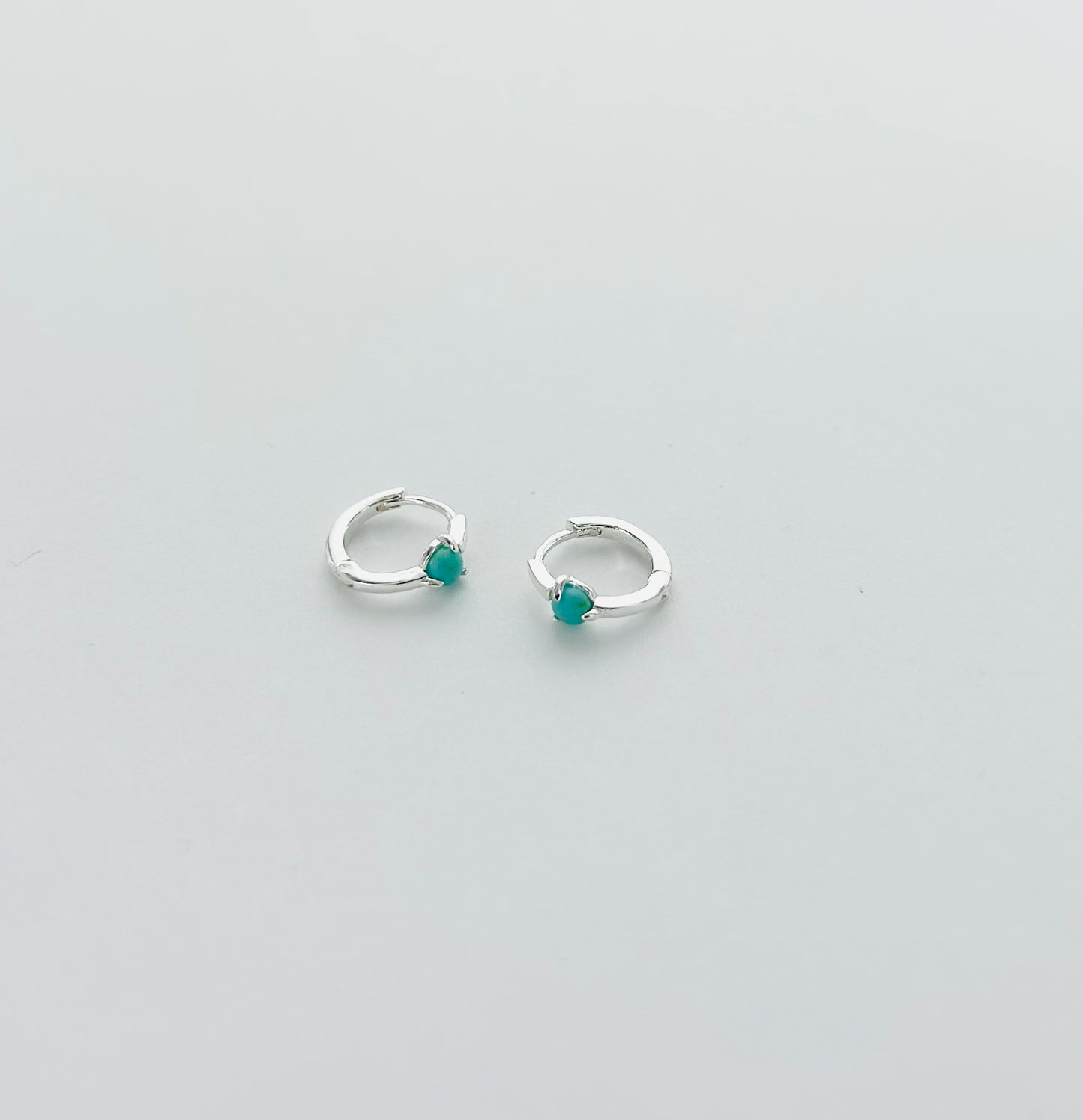 Mini Turquoise Gem Hoops
