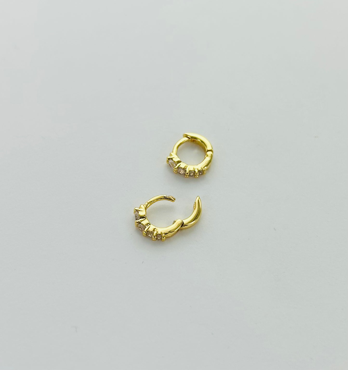 Teeny Cubic Zirconia Hoops