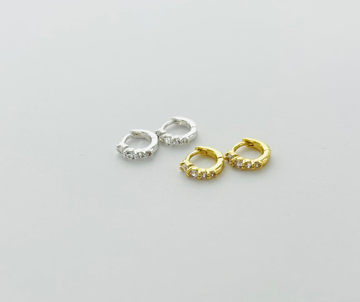Teeny Cubic Zirconia Hoops