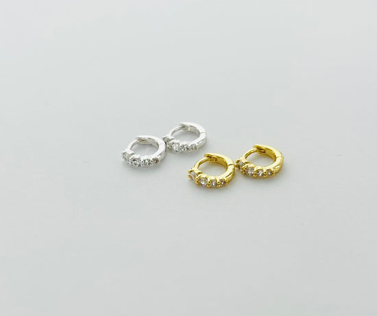 Teeny Cubic Zirconia Hoops