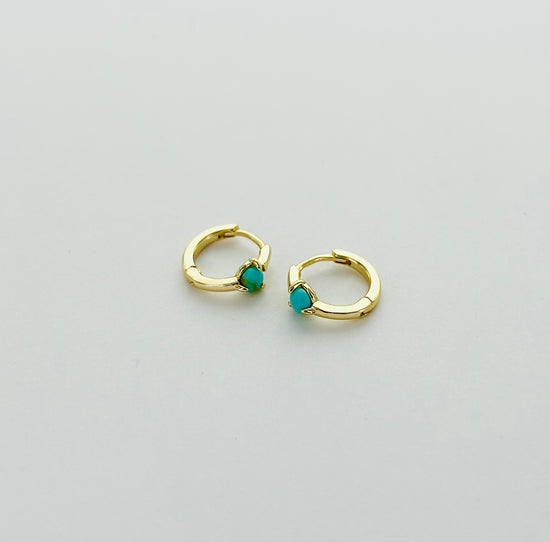 Mini Turquoise Gem Hoops