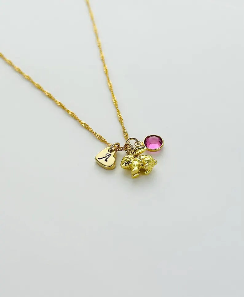 Baby Bunny Personalized Charm Necklace