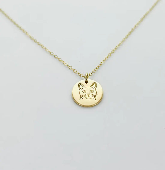 Cat Disk Necklace