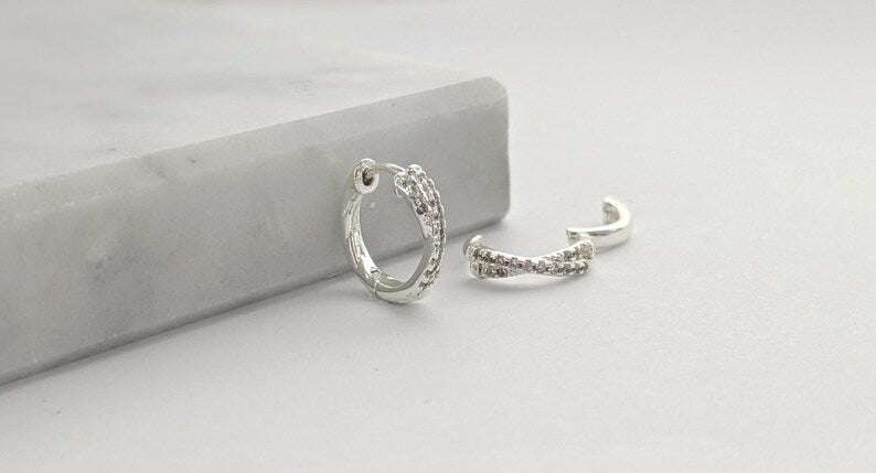 Crisscross Crystal Hoops