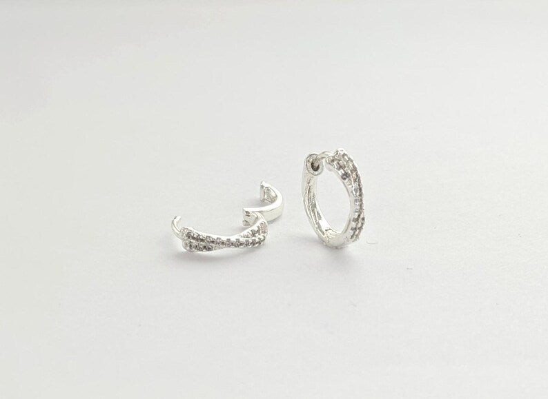 Crisscross Crystal Hoops