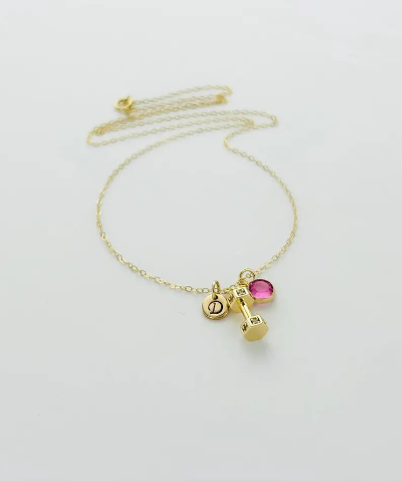 Dumbbell Charm Necklace