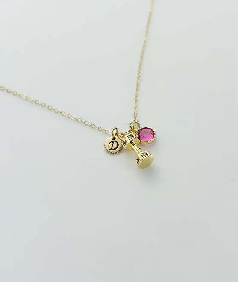 Dumbbell Charm Necklace