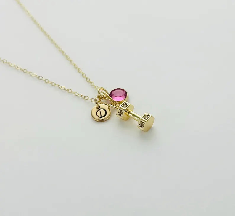 Dumbbell Charm Necklace