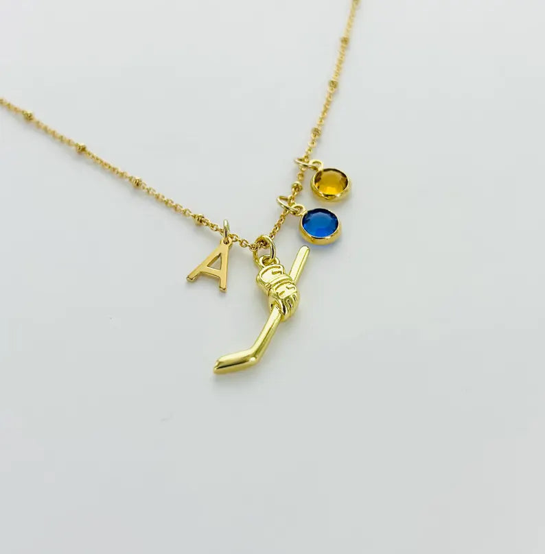Ice Hockey Personalized Charm Necklace