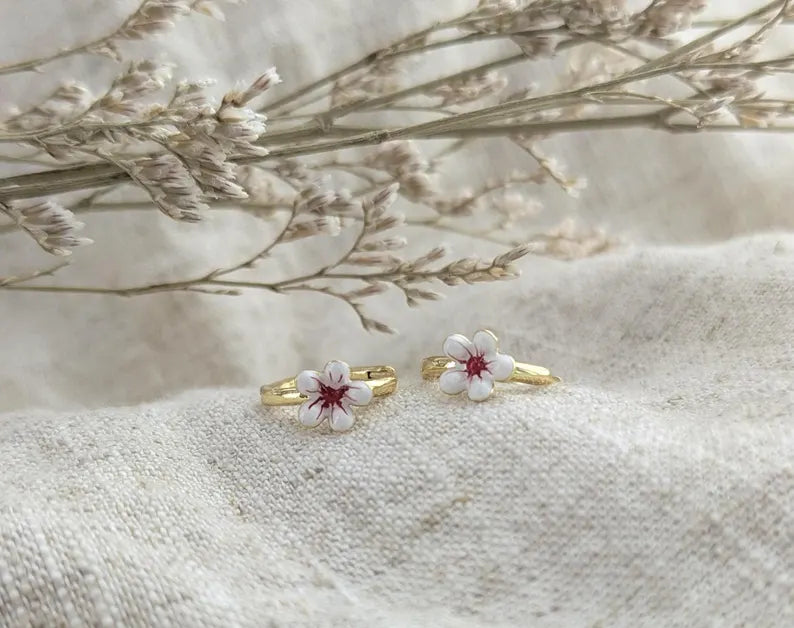 Magnolia Blossom Hoops