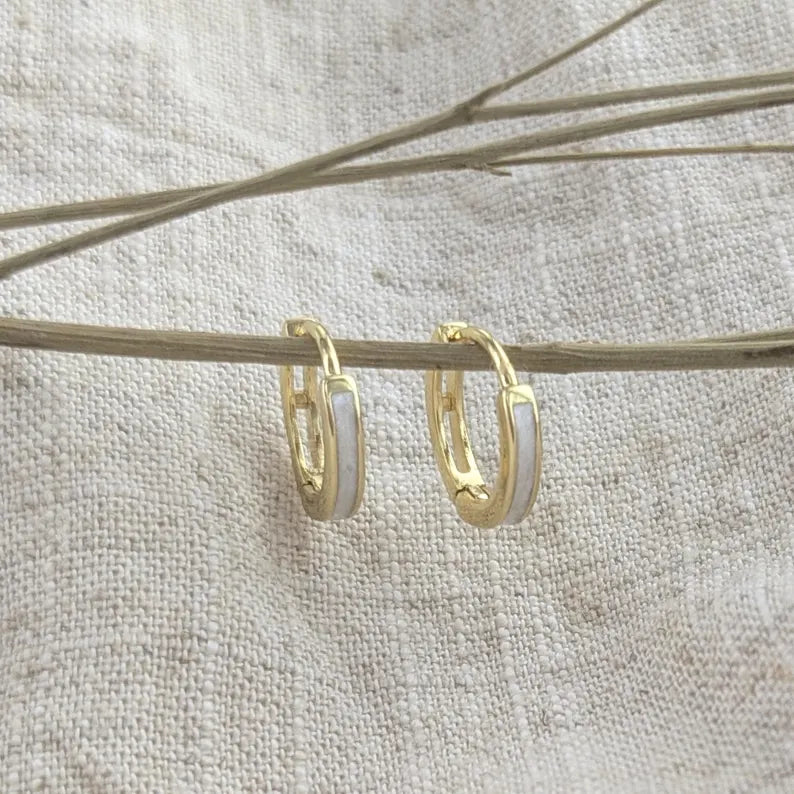 Mother of Pearl Hoops