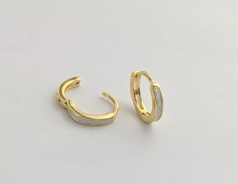 Mother of Pearl Hoops