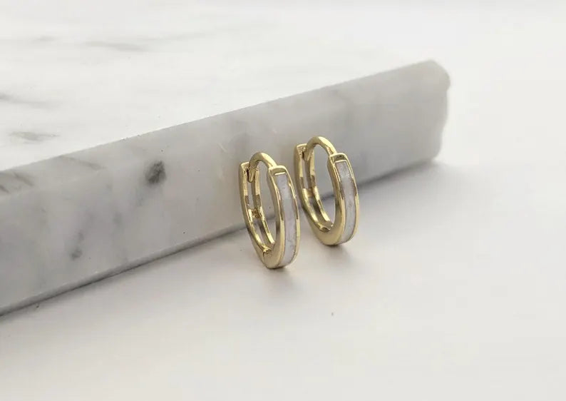 Mother of Pearl Hoops