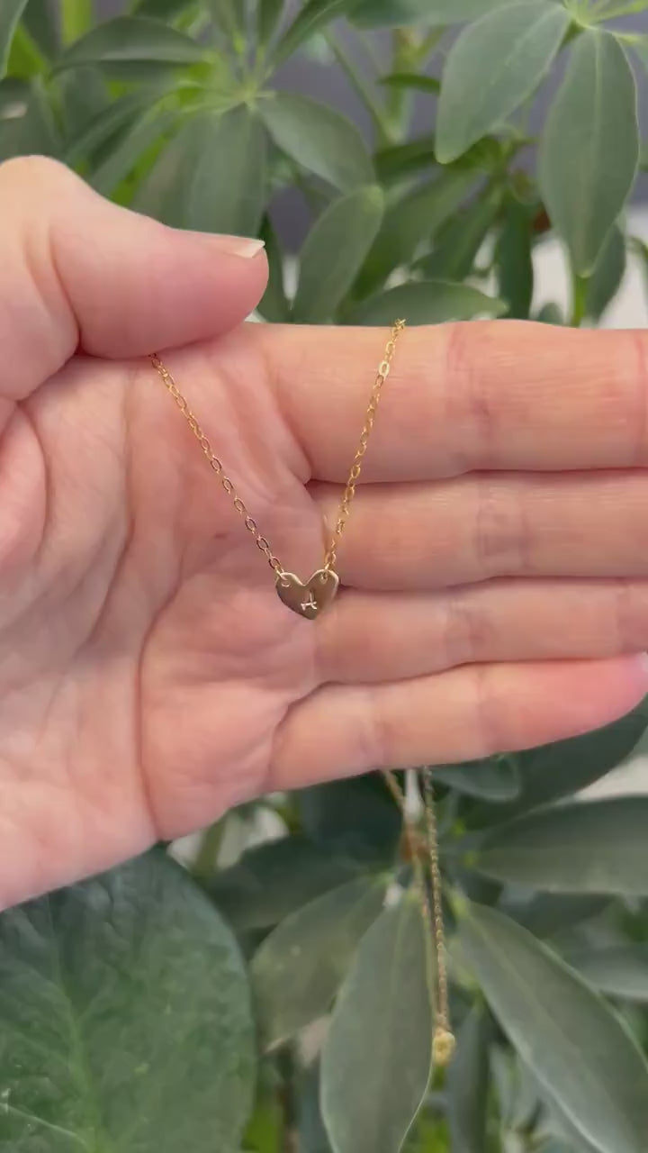 Engraved Dainty Heart Necklace