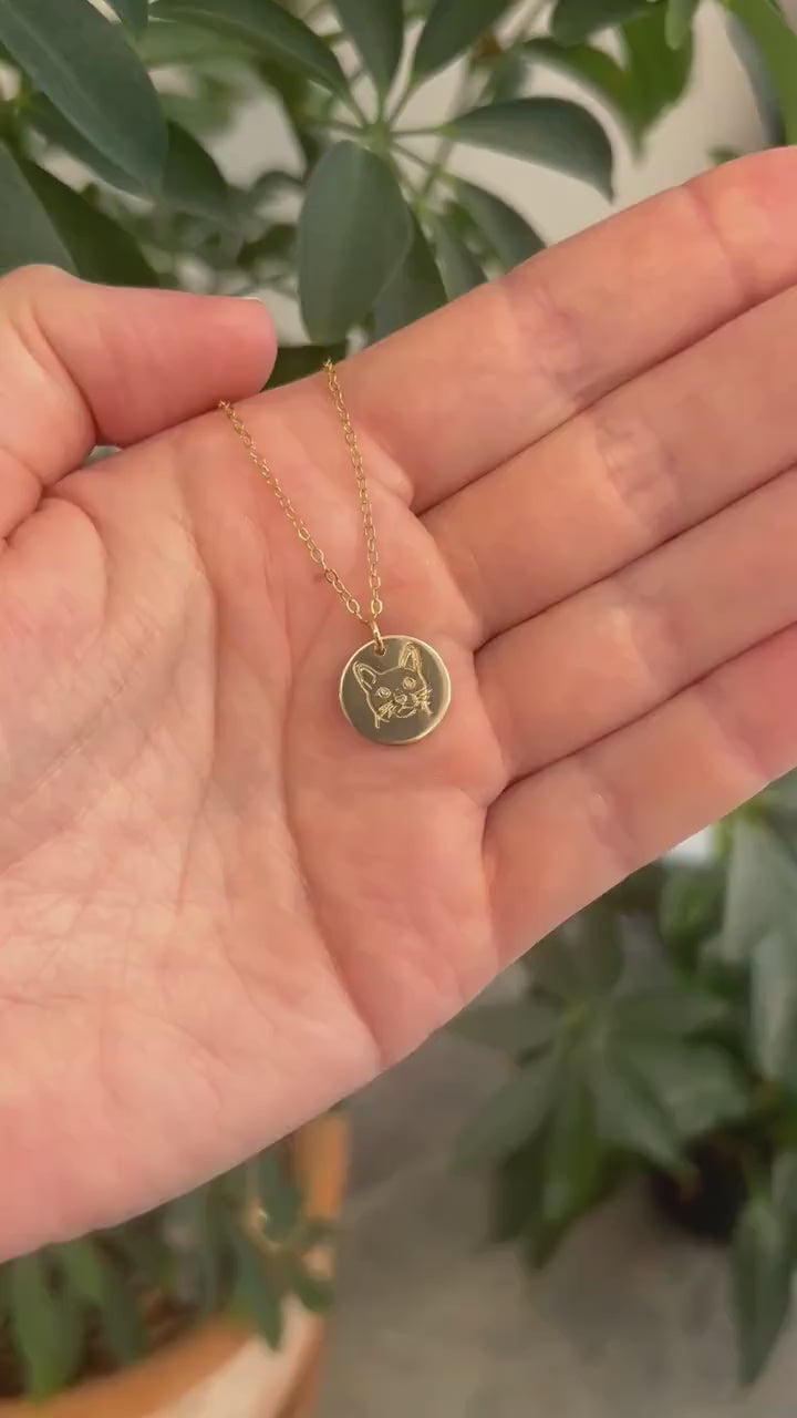 Load and play video in Gallery viewer, Cat Disk Necklace
